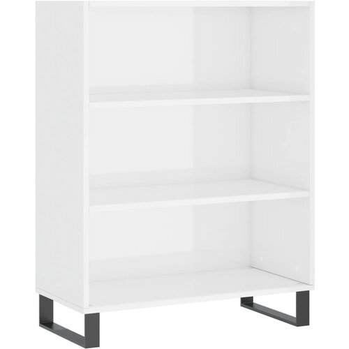 VidaXL Omarica s policami visok sijaj bela 69,5x32,5x90 cm inž. les, (20820995) Slike