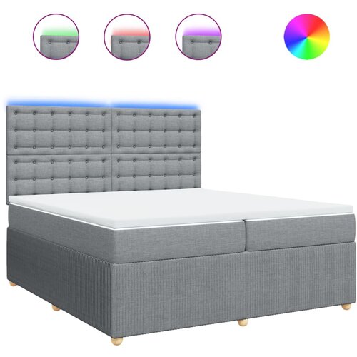 Maison Chic Box spring postelja - Vzmetna postelja z vzmetnico svetlo siva 200x200 cm blago SL10451, (21901856) Cene