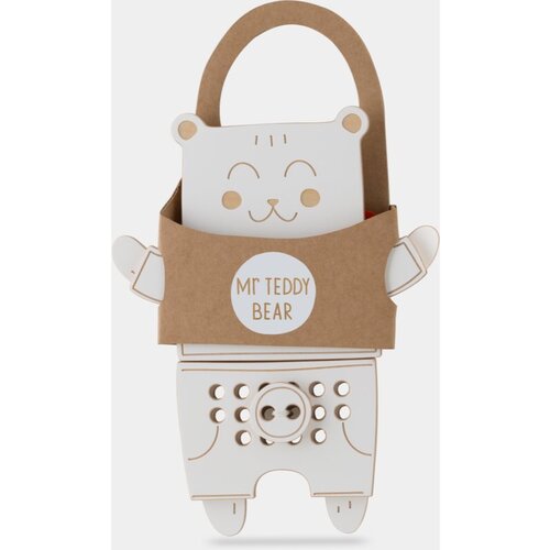 Milin Wooden Lacing Toy Mr. Teddy aktivnostna igrača 22 cm x 17 cm x 0,7 cm 1 kos Cene