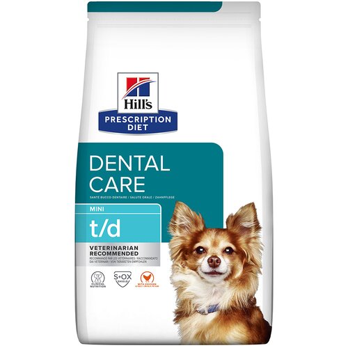 Hill&amp;rsquo;s Prescription Diet t/d Dental Care Mini s piletinom - 3 x 3 kg Slike