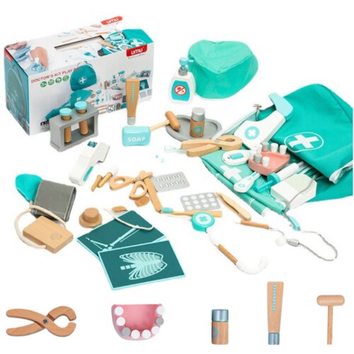  Drveni medicinski set za igru Dentist - 20 elemenata Cene