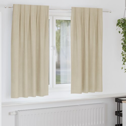 vidaXL Zavese Krem Poliester 140 x 175 cm Lahke Zavese Pravokotne Cene