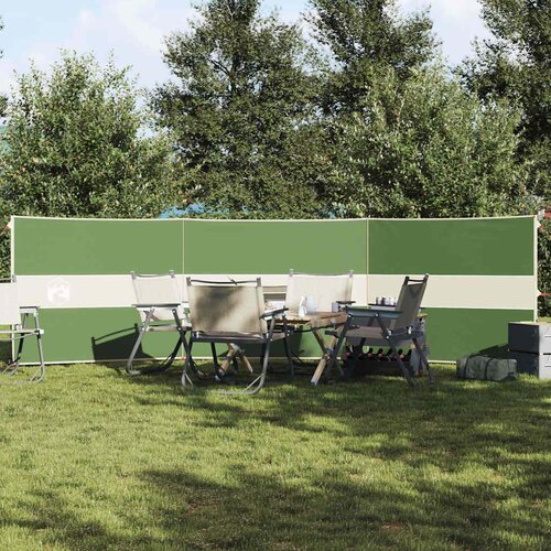 VidaXL Vjetrobran za kampiranje zeleni 490x123 cm vodootporni Slike