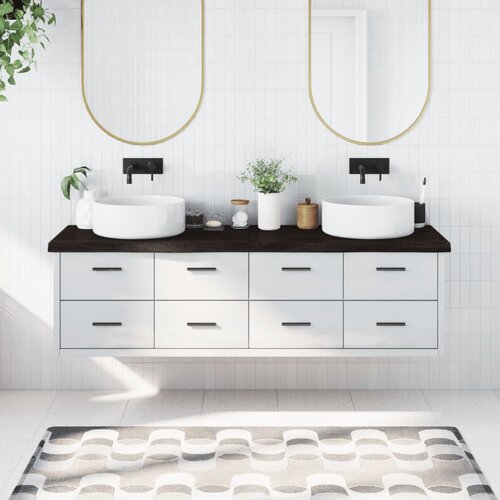 VidaXL Kupaonska radna ploča tamnosmeđa 180x60x(2-6) cm tretirano drvo Slike