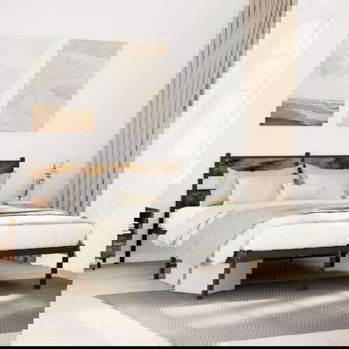 vidaXL Metalni okvir kreveta bez madraca boja hrasta 140x190 cm Cijene