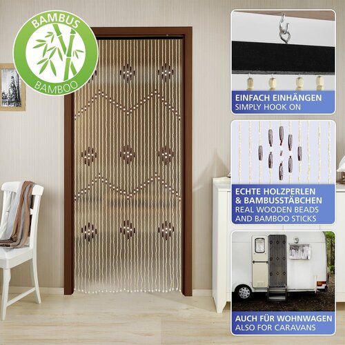 Maximex Zavjesa za vrata od bambusa u prirodnoj boji 90x200 cm &amp;ndash; Slike
