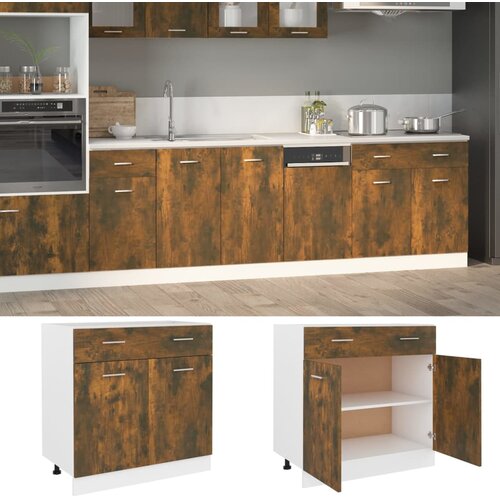 vidaXL donji ladičar dimljeni hrast 80x46x81,5 cm konstruirano drvo Cijene