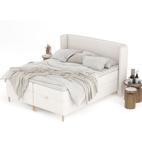 Maison de R&amp;ecirc;ve Kremno bela boxspring postelja s prostorom za shranjevanje 180x200 cm Monpelli &amp;ndash; Slike