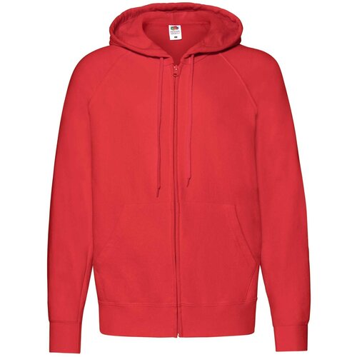 Fruit Of The Loom Czerwona bluza męska z kapturem Lightweight Zip Thru Hooded Sweat Cene