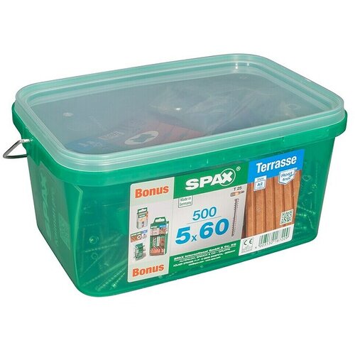 SPAX T-Star plus Terasni vijak Bonus Set T-Star Plus (&amp;Oslash; x Do: 5 x 60 mm, Plemenito nerjaveče jeklo A2, Gladka, 500 -del.) Slike