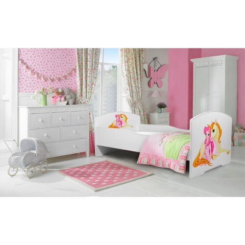 ADRK Otro�ka postelja PEPE GIRL WITH WINGS z ograjico 140X70 cm - BELA Cene