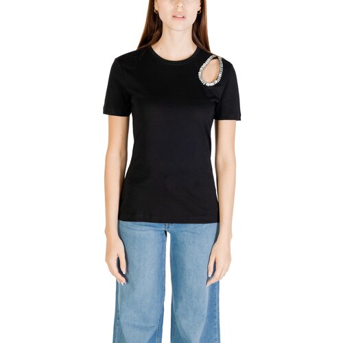 Only Majice s kratkimi rokavi ONLFLORAS S/S DETAIL TEE CS JRS 15362431 Črna Slike