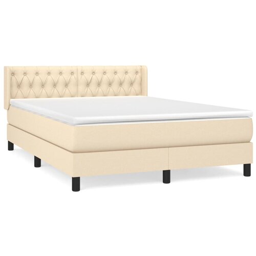 Maison Chic Box spring postelja - Vzmetna postelja z vzmetnico krem 140x200 cm blago SL1988, (21889218) Cene