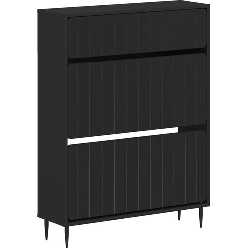  Ormar za cipele ZWOLLE 78 x 24 x 103 cm Konstruirano drvo Crna Cene