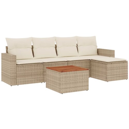  6-dijelni set vrtnih sofa od poliratana s jastucima Slike