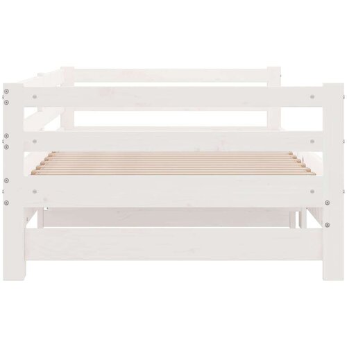 VidaXL Dnevni ležaj na izvlačenje bijeli od borovine 2 x (90 x 200) cm Slike