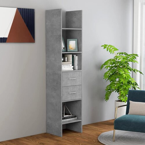 vidaXL Knjižna omara betonsko siva 40x35x180 cm iverna plošča Cene