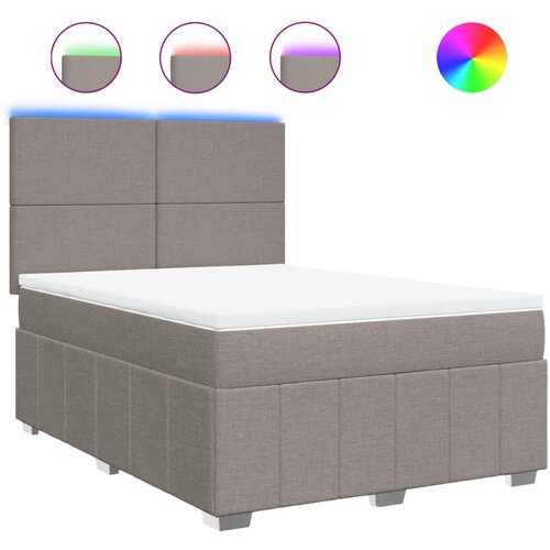 vidaXL Box spring postelja z vzmetnico taupe 140x190 cm blago, (21306318) Cene