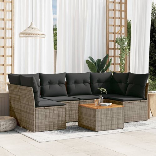vidaXL 7-dijelni set vrtnih sofa sivi od poliratana Cijene