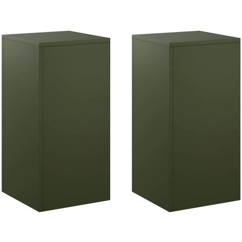  Stalak za biljke 2 pcs Maslinastozelena 30 x 30 x 60 cm Čelik - Maslinastozelena 2x (30 x 30 x 60 cm) Slike