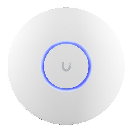 Ubiquiti U6+ access point. WiFi 6 model with throughput rate of 573.5 Mbps at 2.4 GHz and 2402 Mbps at 5 GHz. No POE injector included. UI recommends U-POE-AF or POE switch Cene