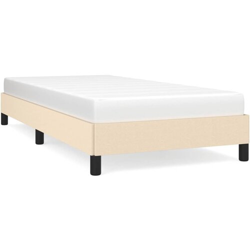 Maison Chic Posteljni okvir - Enojna postelja - Postelja za odrasle brez vzmetnice Cream 80x200 cm Tkanina-J7070, (21770568) Slike