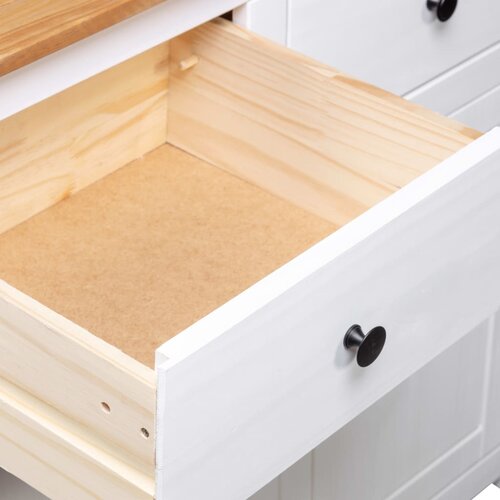  Komoda od borovine bijela 93 x 40 x 80 cm asortiman Panama Slike