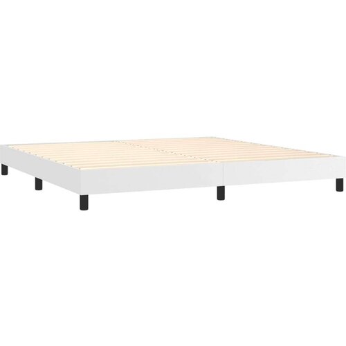  Box spring s madracem LED bijeli 200x200 cm umjetna koža Slike