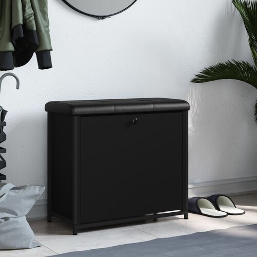 vidaXL Klupa za cipele s preklopnom ladicom crna 62 x 32 x 56 cm Cijene