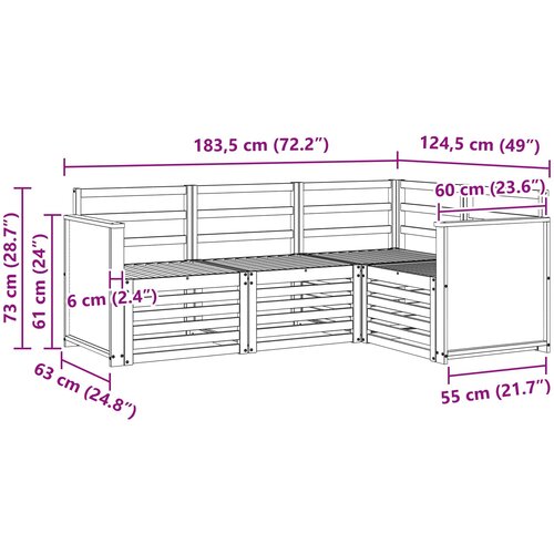  Setovi sofa 4 pcs Čvrsto drvo akacije Slike