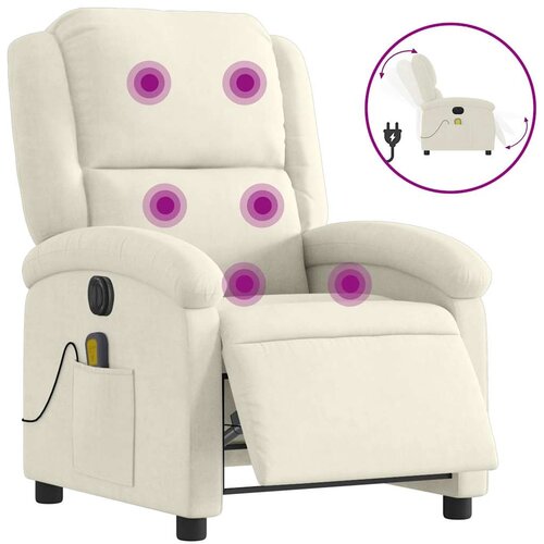 Maison Chic Električni masažni naslanjač - Relax naslanjač krem žamet, (22042600) Cene