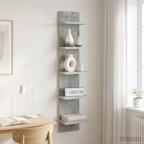  Polica na zidu Betonska siva 22 x 15 x 100 cm Konstruirano drvo Cijene