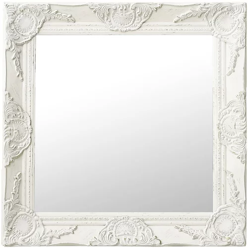 vidaXL Zidno ogledalo u baroknom stilu 50 x 50 cm bijelo