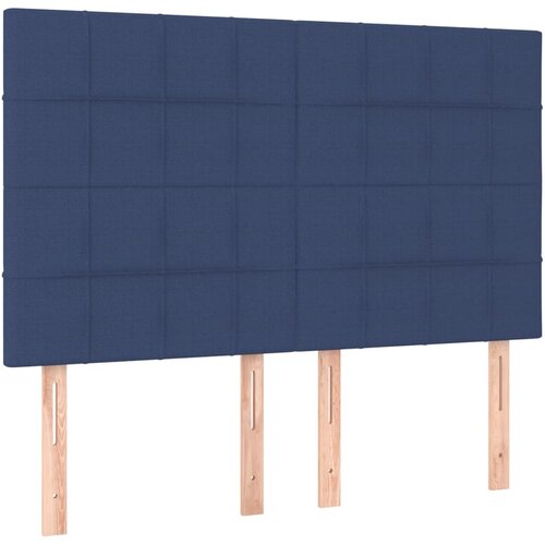 vidaXL Posteljno vzglavje 4 kosa moder 72x5x78/88 cm blago, (20952561) Cene