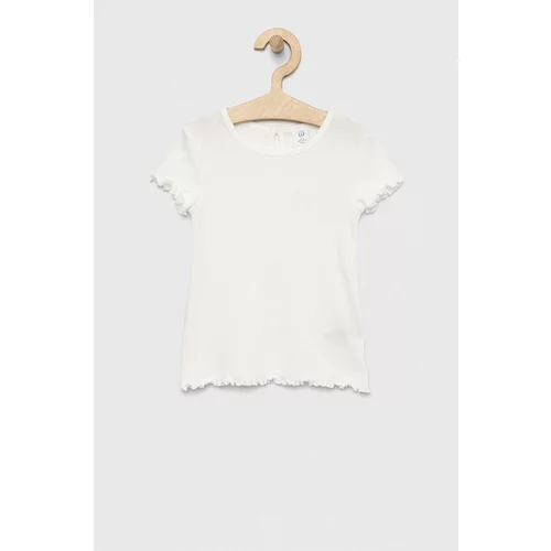 GAP Dječja pamučna majica kratkih rukava boja: bijela