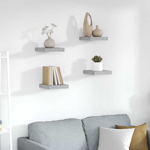  Plutajuće zidne police 4 kom boja betona 23 x 23,5 x 3,8 cm MDF Cijene