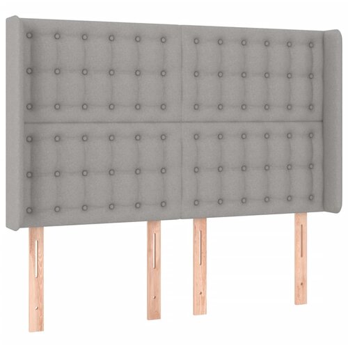  LED uzglavlje svjetlosivo 147 x 16 x 118/128 cm od tkanine Slike