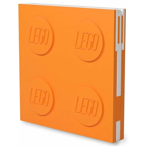 Lego Narančasta četvrtasta bilježnica s gel kemijskom olovkom , 15,9 x 15,9 cm