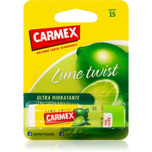 Carmex Lime Twist vlažilni balzam za ustnice v paličici SPF 15 4,25 g