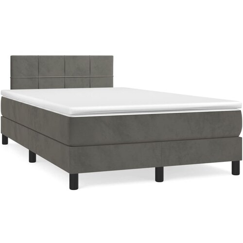 Maison Chic Box spring postelja - Vzmetna postelja z vzmetnico temno siva 120x200 cm žamet SL22608, (21890943) Cene
