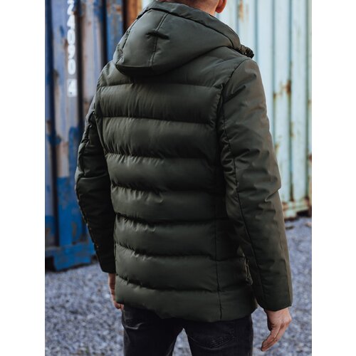 DStreet Men's winter quilted jacket with hood green Cijene