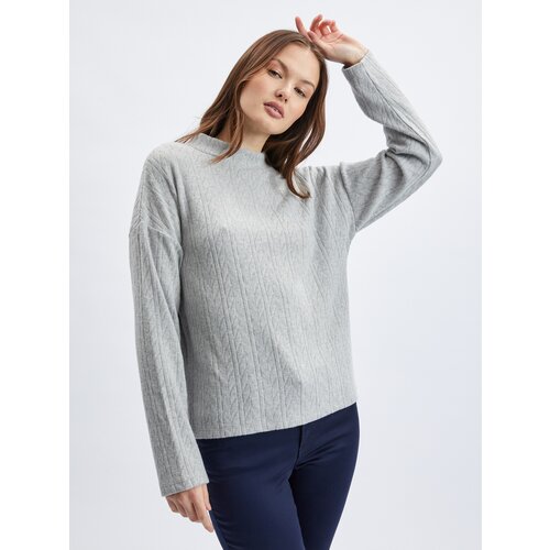 Orsay Light grey women&amp;#039;s patterned sweater Slike