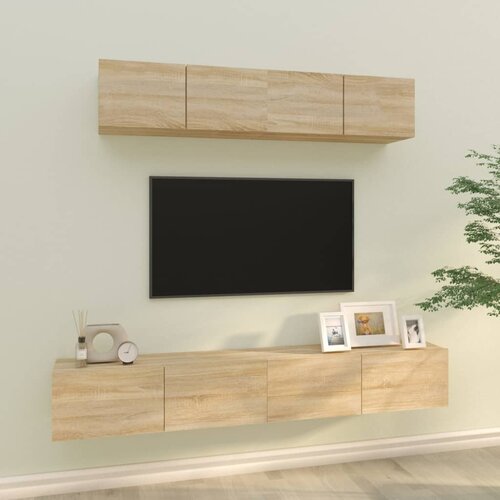 The Living Store Komplet TV omaric 4-delni sonoma hrast inženirski les - Komplet TV Omaric, (21374179) Slike