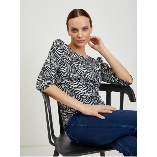 Orsay White and Black Women Patterned T-Shirt - Women Cene