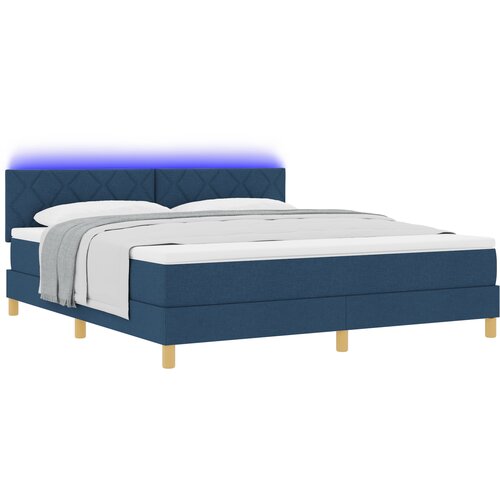 vidaXL Box spring krevet s madracem Plava 180 x 200 cm tkanina Cene