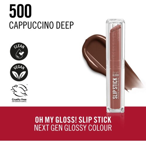 Rimmel London Stay Glossy &amp;scaron;minka z ble&amp;scaron;čečim fini&amp;scaron;em za ustnice odtenek CAPPUCCINO DEEP 3.4 g Slike