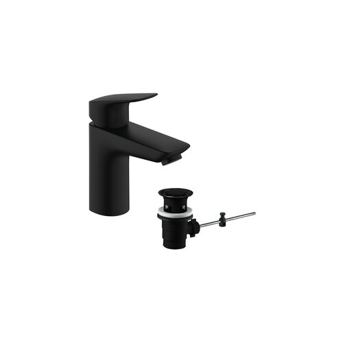Hansgrohe Logis 100 Matt Black baterija (slavina) za umivaonik sa odlivnim ventilom sifona pop-up 71100670 Cene