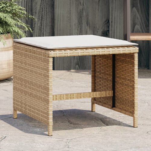  The Living Store Vrtni stolčki z blazinami 4 kosi bež 41x41x36 cm poli ratan - Vrtni Stolček, (21466920) Slike