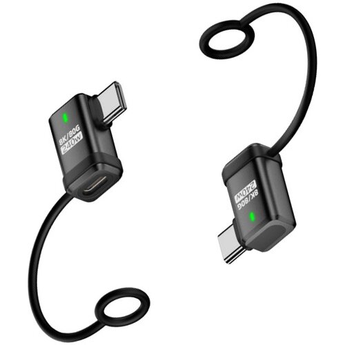 INF 2-Pack Type-C Ženski na Type-C Moški Stranski Upogibni Adapter 240W 120Gbps Black, (5000291448) Cene