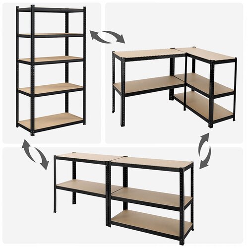 Songmics Regal 5 delni, (180 x 90 x 40 cm), črno rjav Slike